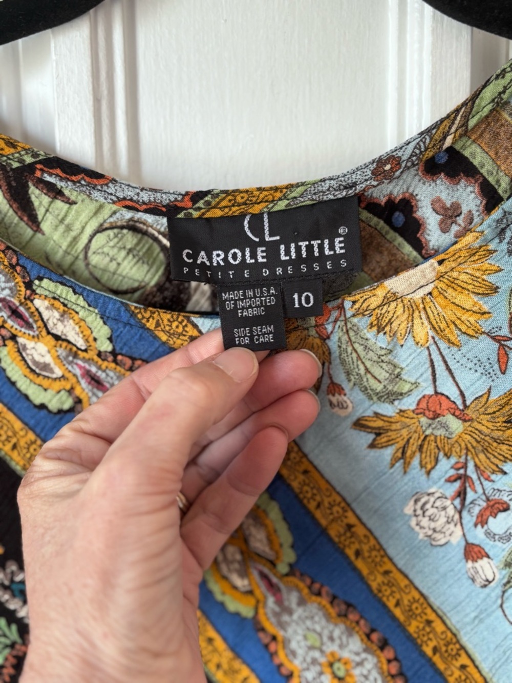 Women’s Vintage Carole Little Floral Pattern Boho Sleeveless Maxi  Size 10P - Picture 3 of 10
